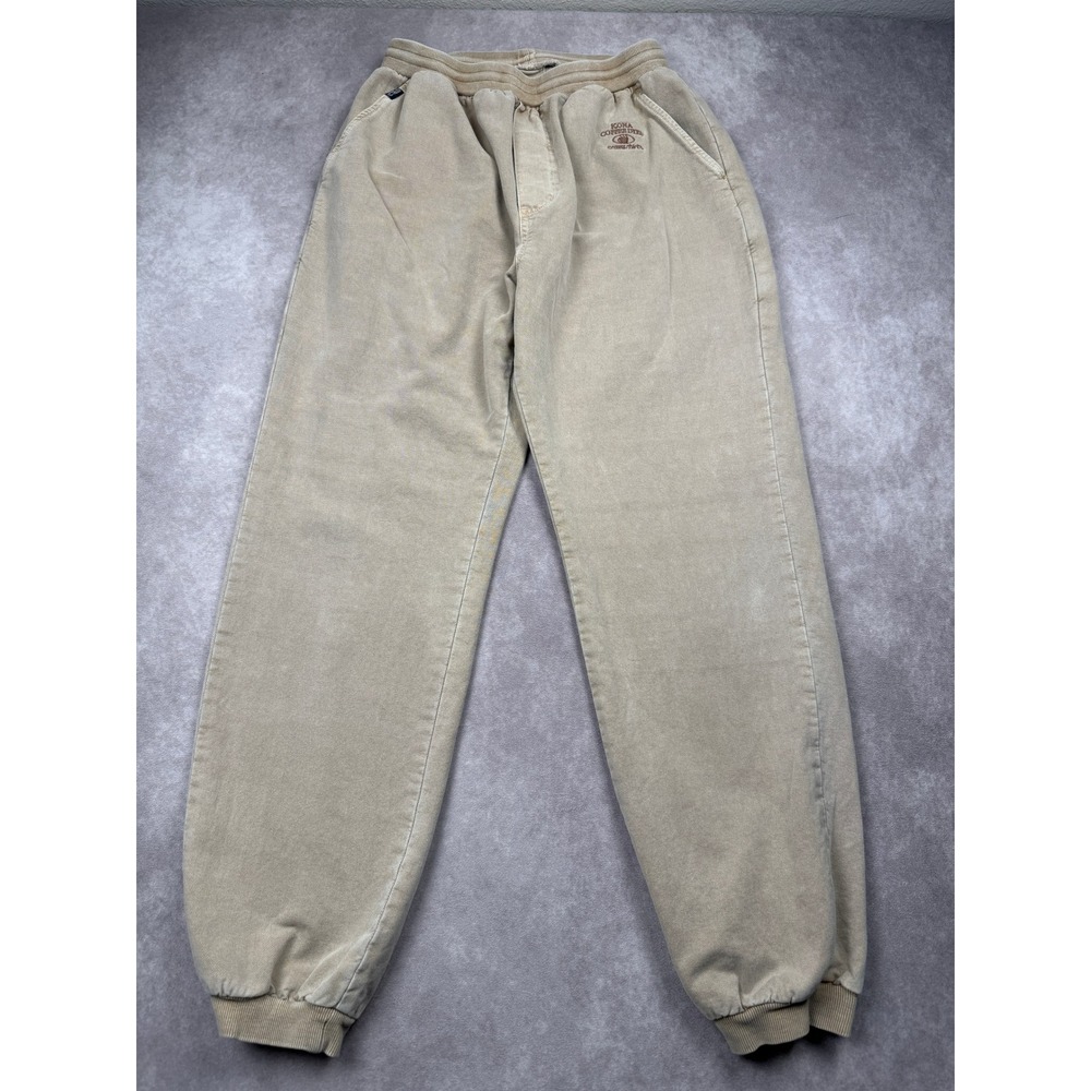 VTG Crazy Shirts Hawaii Kona Coffee Dyed Jogger Pants Mens M Khaki Tan Fade USA